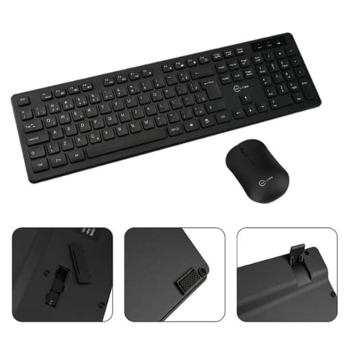 Kit Teclado E Mouse Sem Fio 2.4ghz Usb |design Slim Original Preto