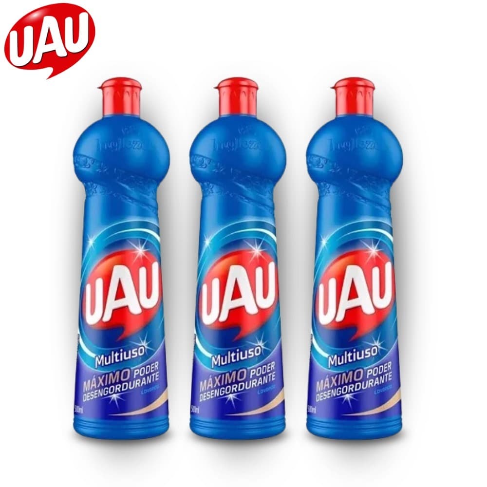 KIT UAU MULTIUSO DESENGORDURANTE 500ML LIMPEZA PESADA TIRA GORDURA COZINHA