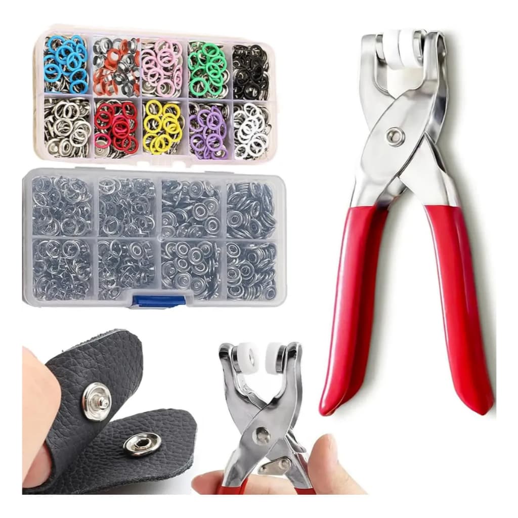 Kit Alicate de Botão de Pressão com 100 Pares – Fácil de Usar e Resistente