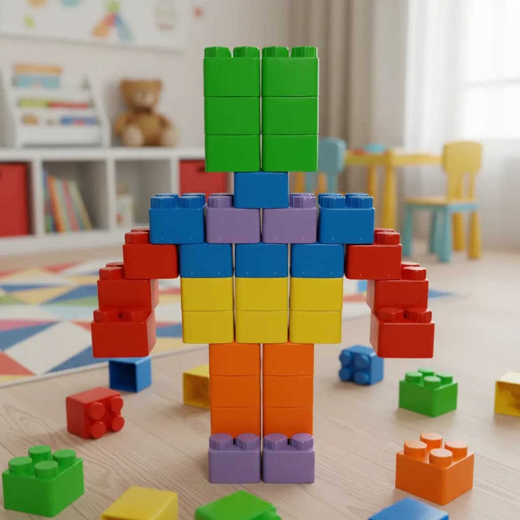 Blocos De Montar Gigante Monta Monta 10 X 10 Cm  48 Pecas