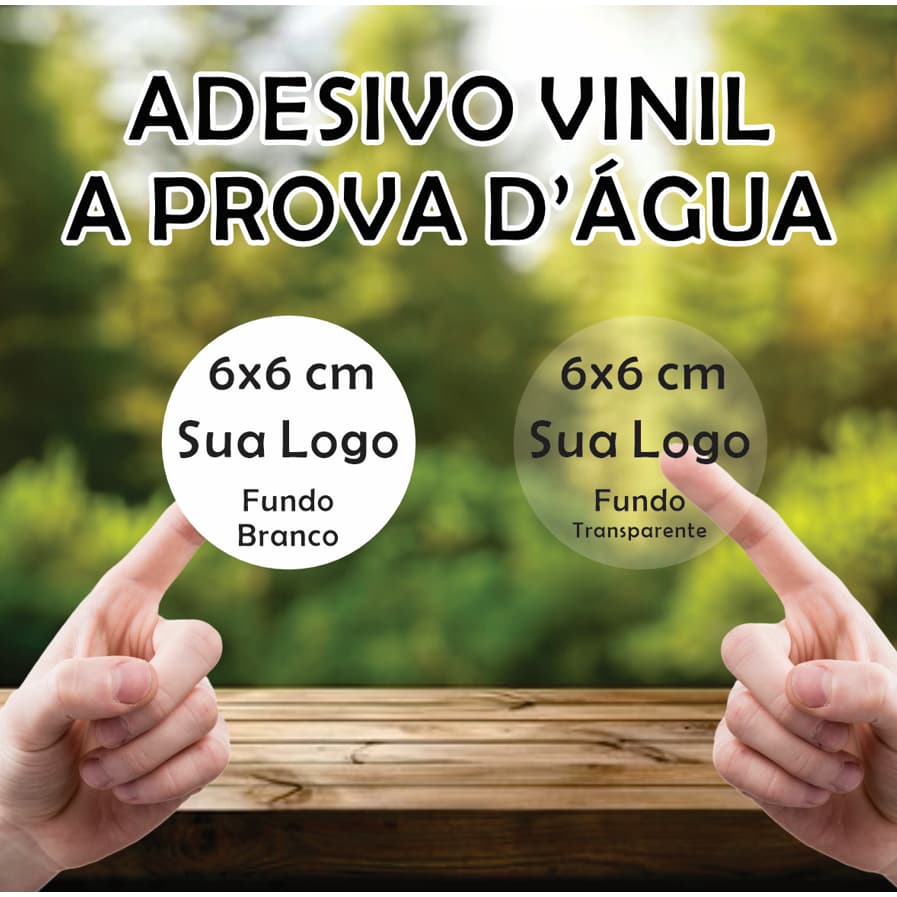 100 adesivos personalizados 6x6 cm vinil a prova d'água