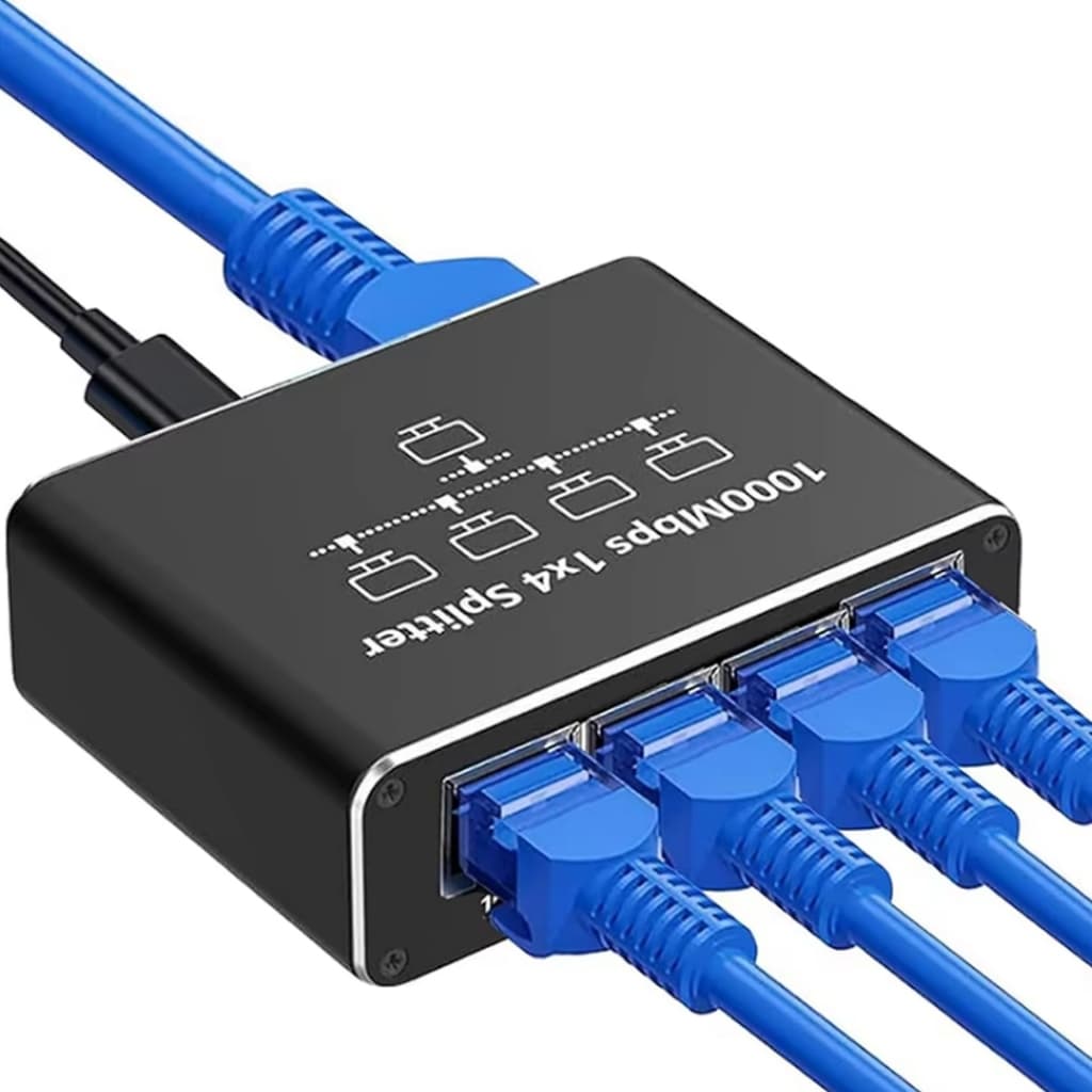 SWITCH REDE 4 PORTAS DIVISOR ATIVO GIGABIT 10/100/1000