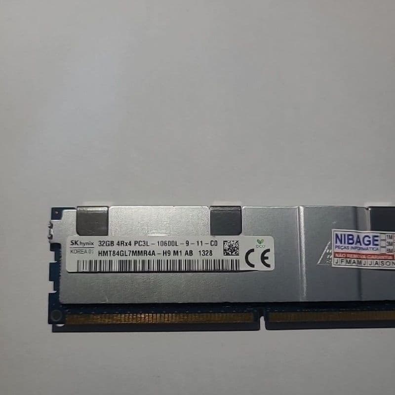 MEMÓRIA HYNIX 32GB DDR3 ECC LRDIMM PC3L-10600L 4Rx4 HMT84GL7MMR4A – SERVIDOR OEM