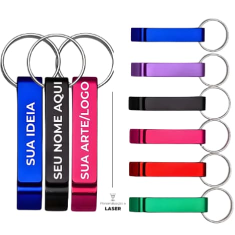 Kit Chaveiro Abridor Garrafa Personalizado |  Personalização a Laser - Nome - Logo - Time