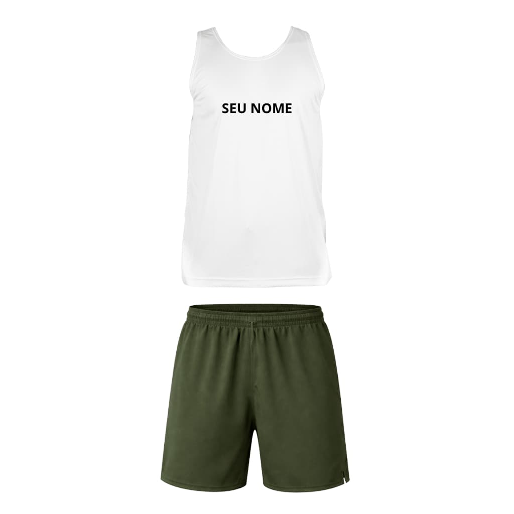 Camisa Regata Branca de TFM E CALÇÃO DE TFM Padrão EB Dryfit
