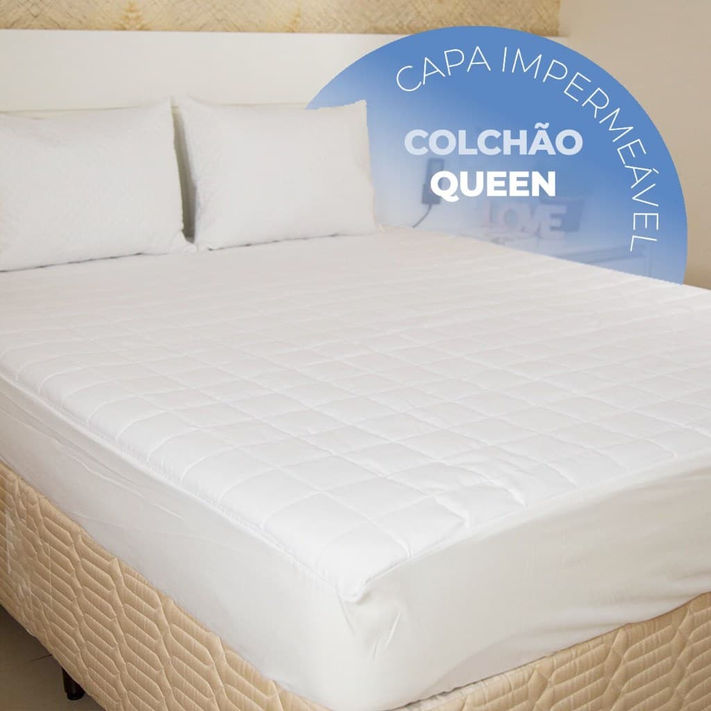 Capa Protetora de Colchão Queen Impermeável Sonopillow Antiácaro Antialérgica Silenciosa C/ Elástico