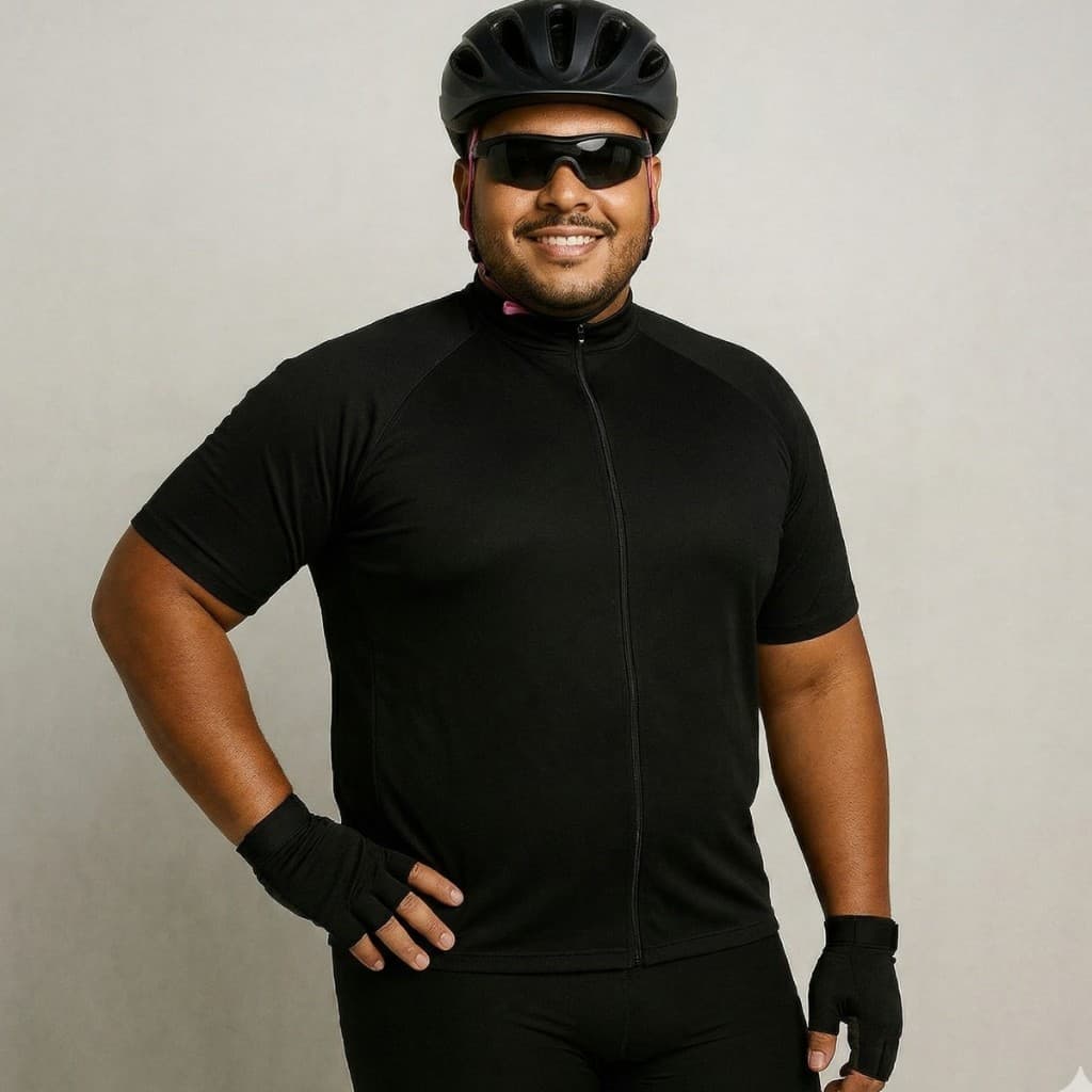 Camisa Ciclismo Masculina Plus Size Dry Fit UV 30+ Bolso Traseiro Bike Mtb GG XG