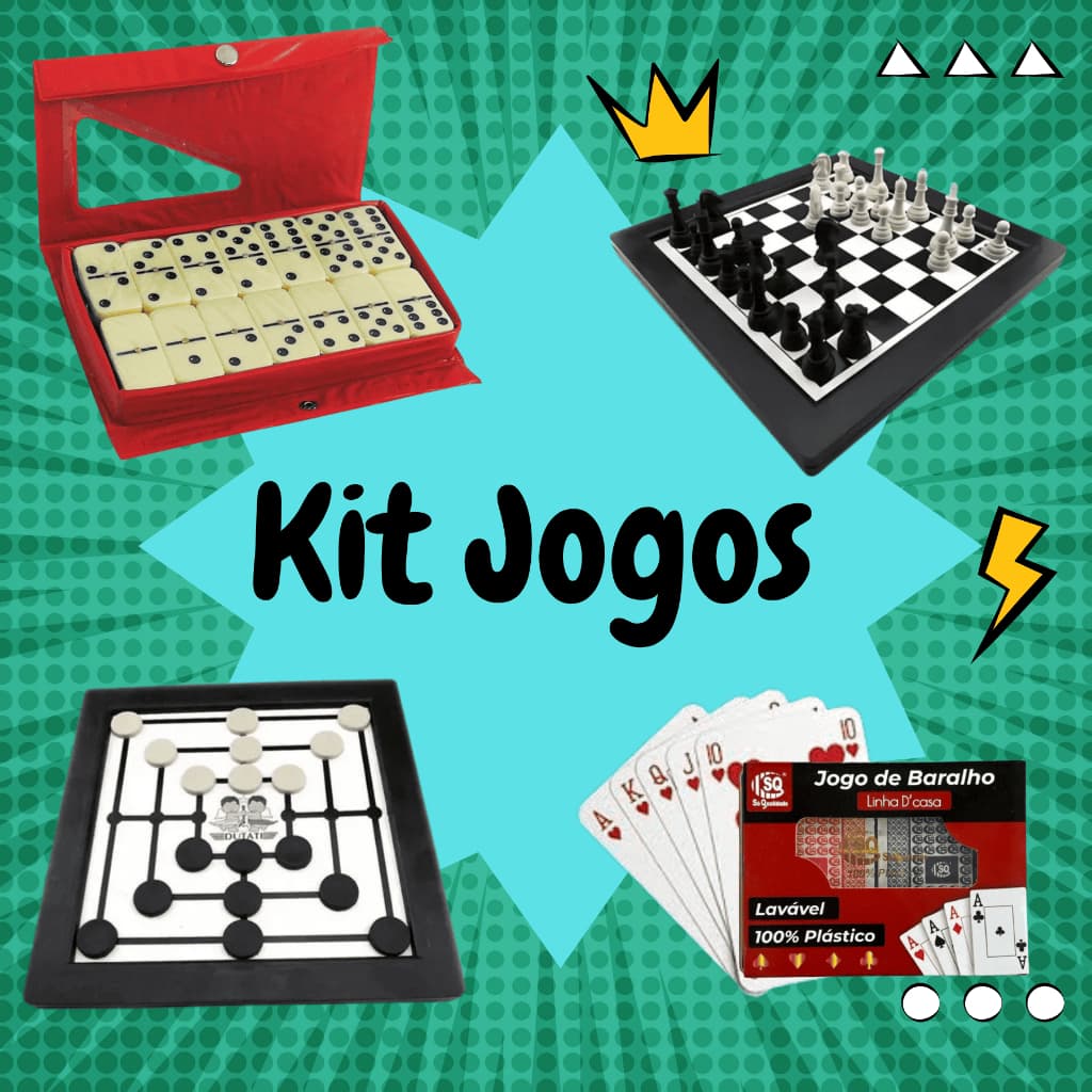 Xadrez Dama Dominó Baralho duplo Trilha Kit Jogos Tabuleiro Criança Divertido Festa Jogo Plástico
