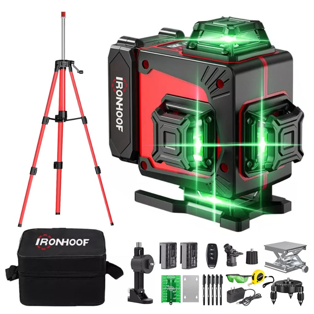 Nivel A Laser Profissional Verde 16/2 Linhas Autonivelante com Tripé