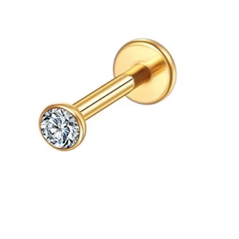 lit Piercing Labret Ponto De Luz Titânio Zircônia | Helix, Tragus, Conch, Nariz, Boca-Medusa Piercing Tragus Titanio