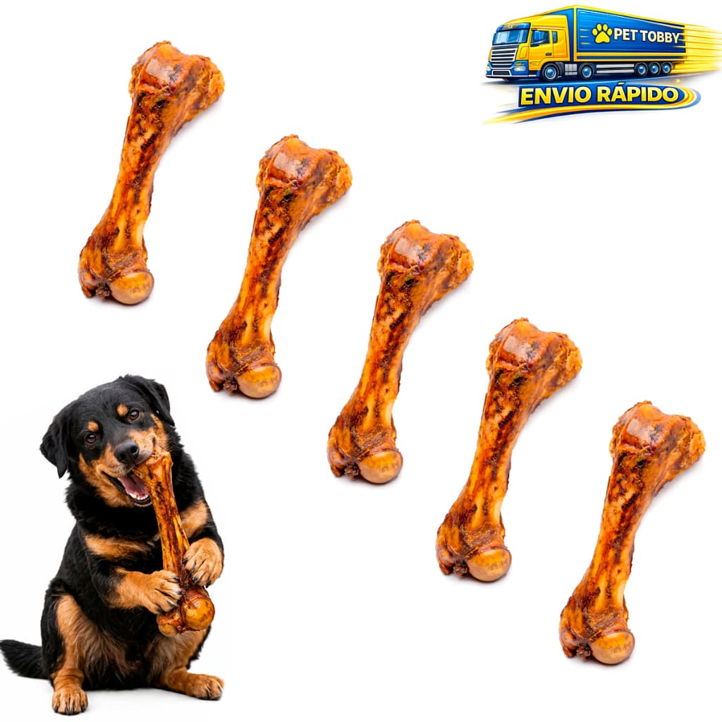 Mordedor Osso Fêmur Suíno Desidratado Natural  Para Cachorro Petisco Pet