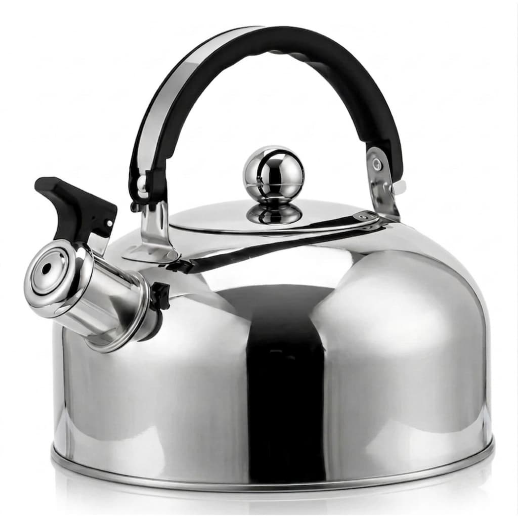 Chaleira De Inox 2 Litros Com Apito Inducao Fogao A Gas Eletrico Aço Inoxidavel Para Agua Cafe Cha