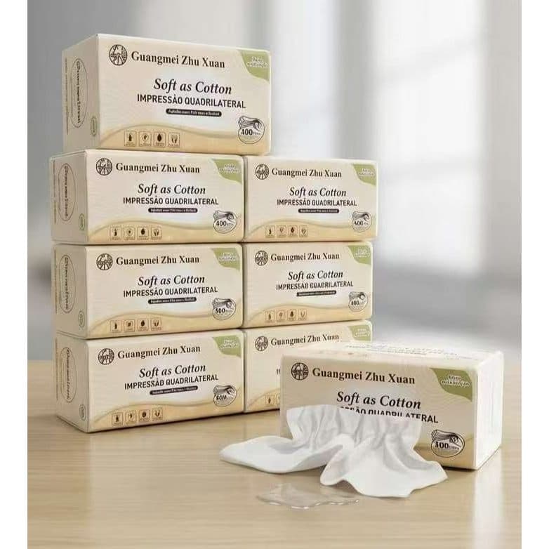 KIT lenço de papel caixa 400 folhas macio e resistente toalha facial uso diário alta qualidade