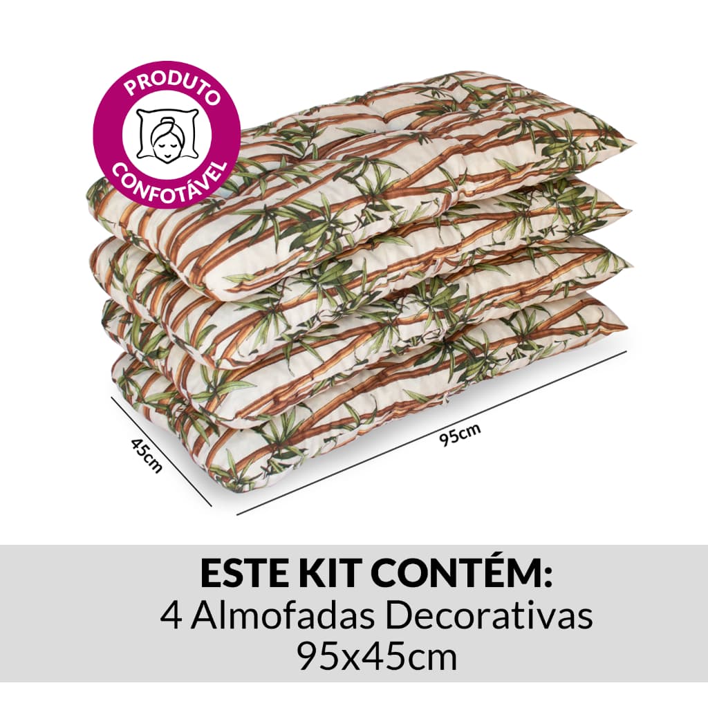 Decore Sua Casa Pacote 4 Almofadas Tamanho Grande 95x45 Direto da Fabrica Decorativas