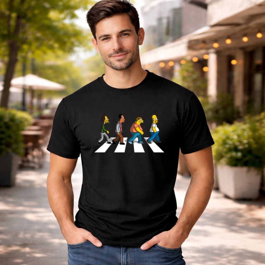 Camiseta Casual Simpsons Camisa Manga Curta Gola Redonda Blusa Algodão Casual Passeio d