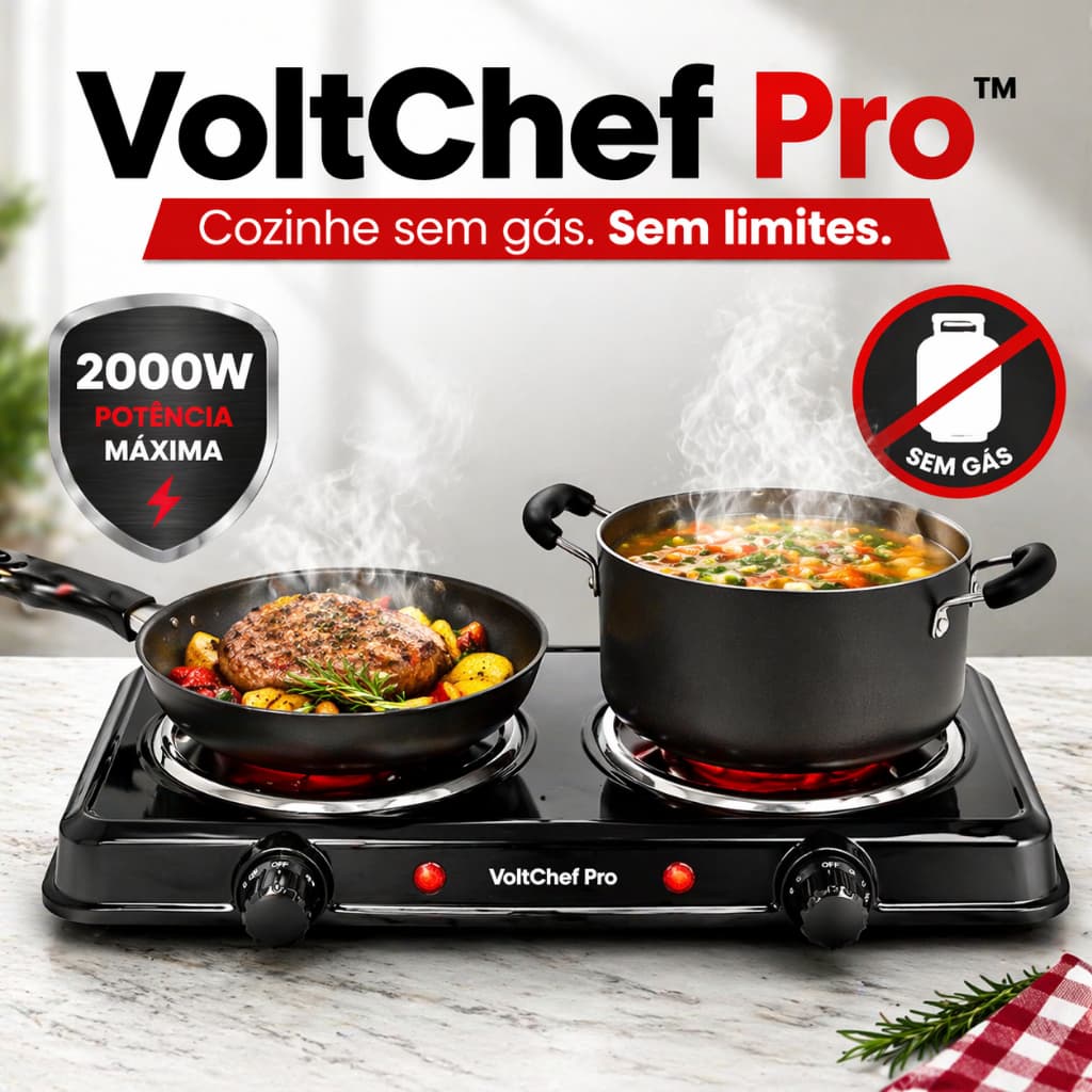 Fogão Elétrico STARTOOLS 2 Bocas 2000W com Aquecimento Rápido
