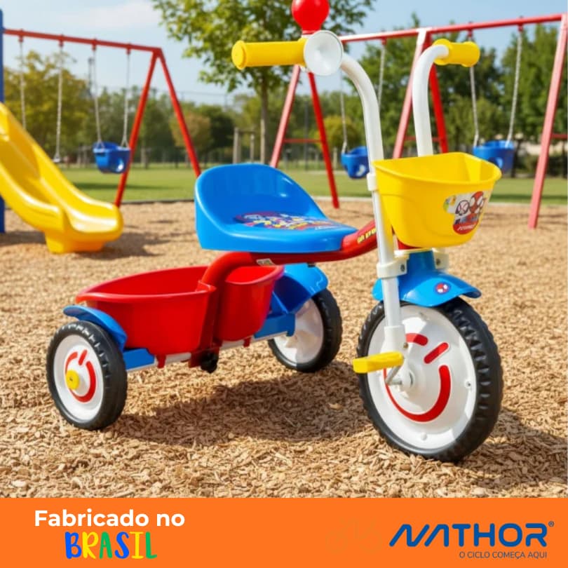 Triciclo Motoca Infantil Spider Man  Nathor - Qualidade Nacional