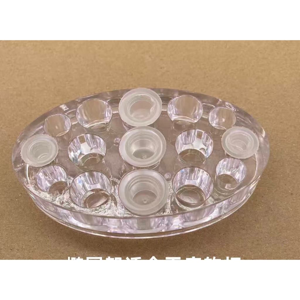 Porta Batoque Oval Acrílico 15 Furos Para Pigmento Micro E Tatuagem