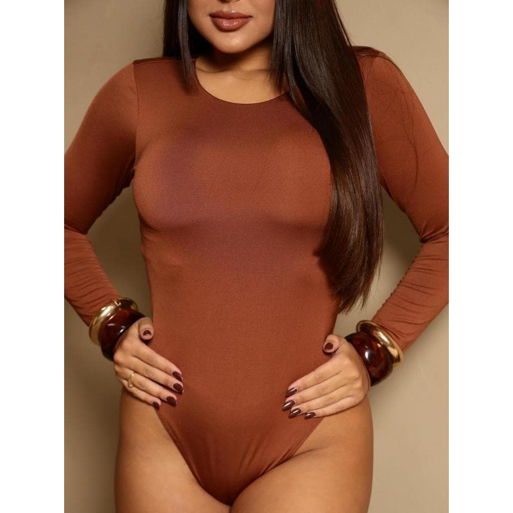 Body feminino de manga longa moda feminina inverno segunda pele