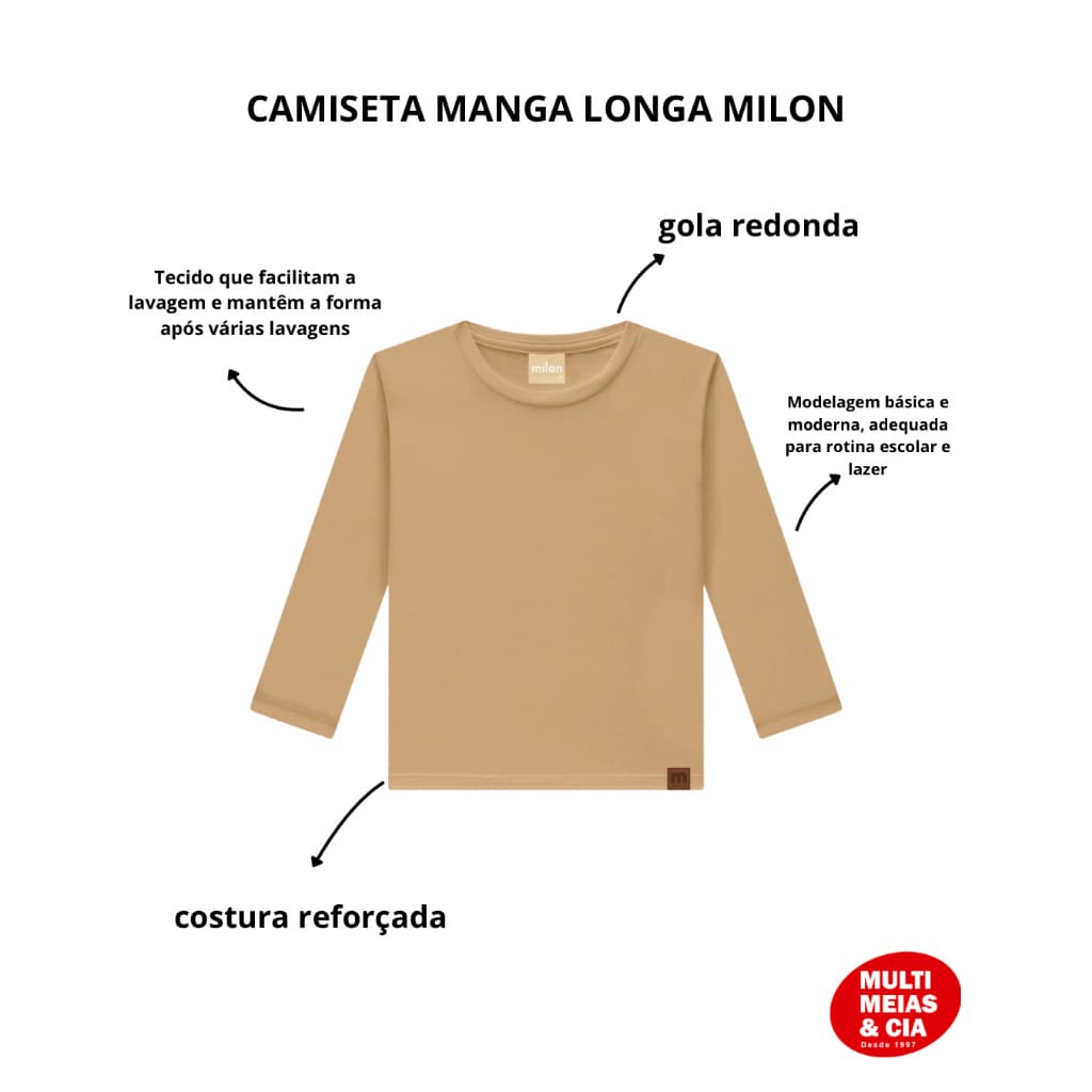 Camiseta Milon Manga Longa Menino 10/14
