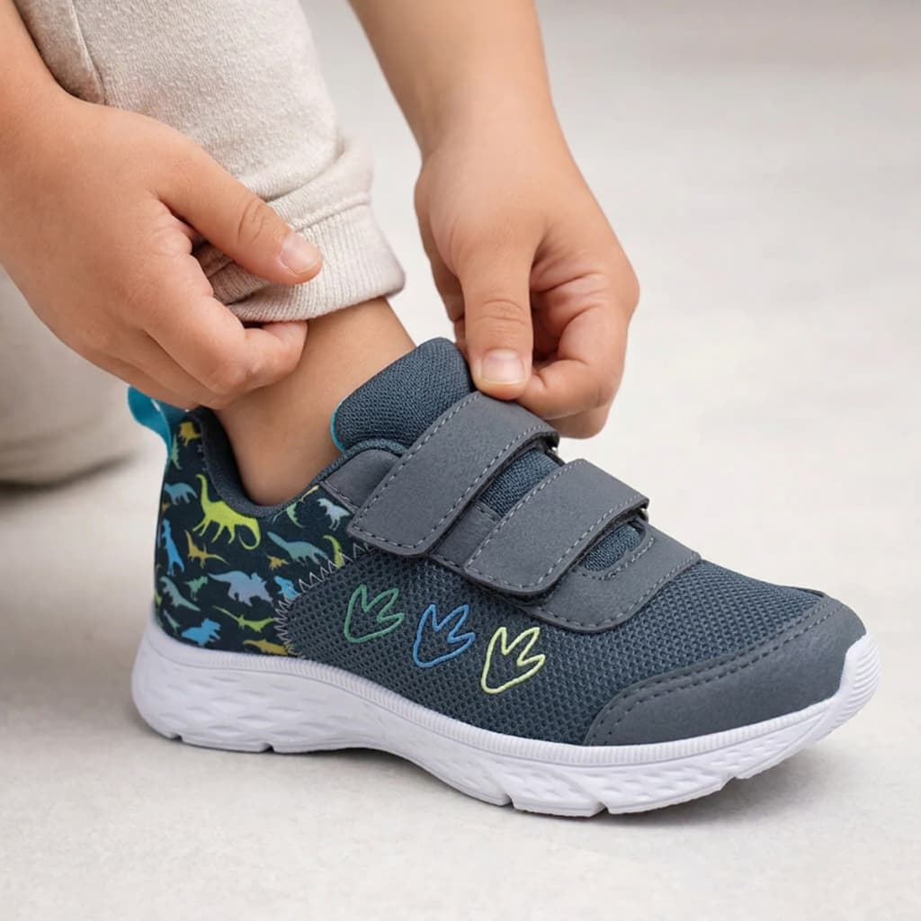 Tênis Infantil Menino Dinossauro Com Velcro Do 26 ao 33 Leve Confortável Macio Dia a Dia Passeio