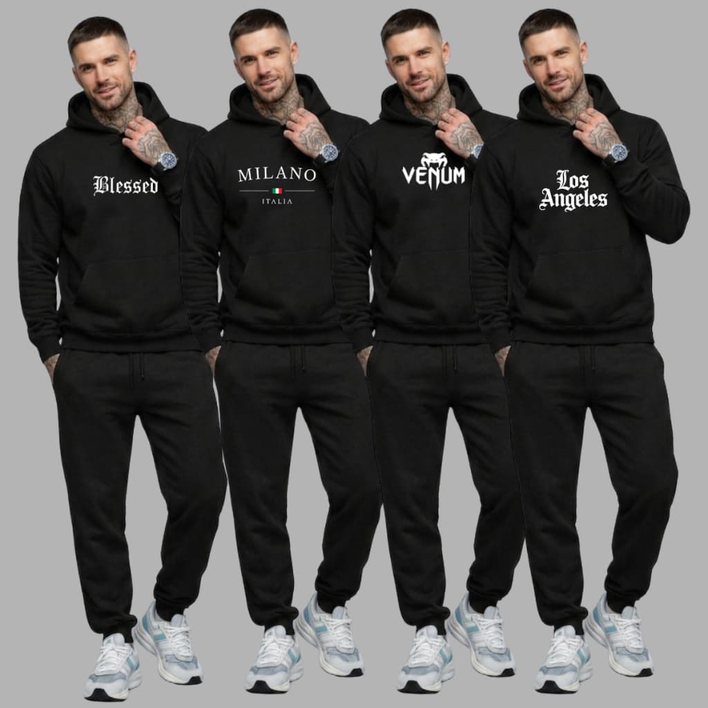 Conjunto Moletom Masculino Calça e Blusa de Frio Estampa Básica Confortável Unissex Agasalho Inverno
