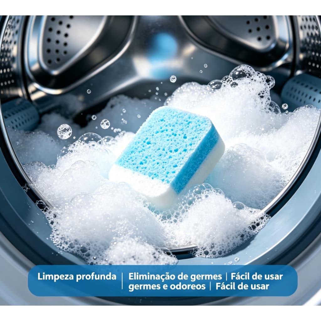 Pastilhas Efervescentes para Limpeza Profunda de Máquina de Lavar Kit 36/24/12