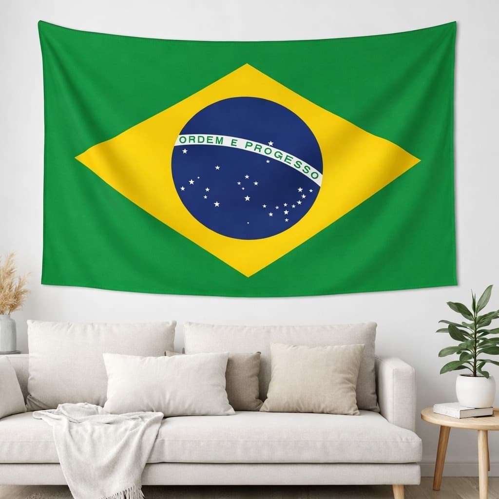 Bandeira do Brasil 1,00x1,50 Grande Cor Viva Tecido Resistente Verde Amarela Alta Qualidade