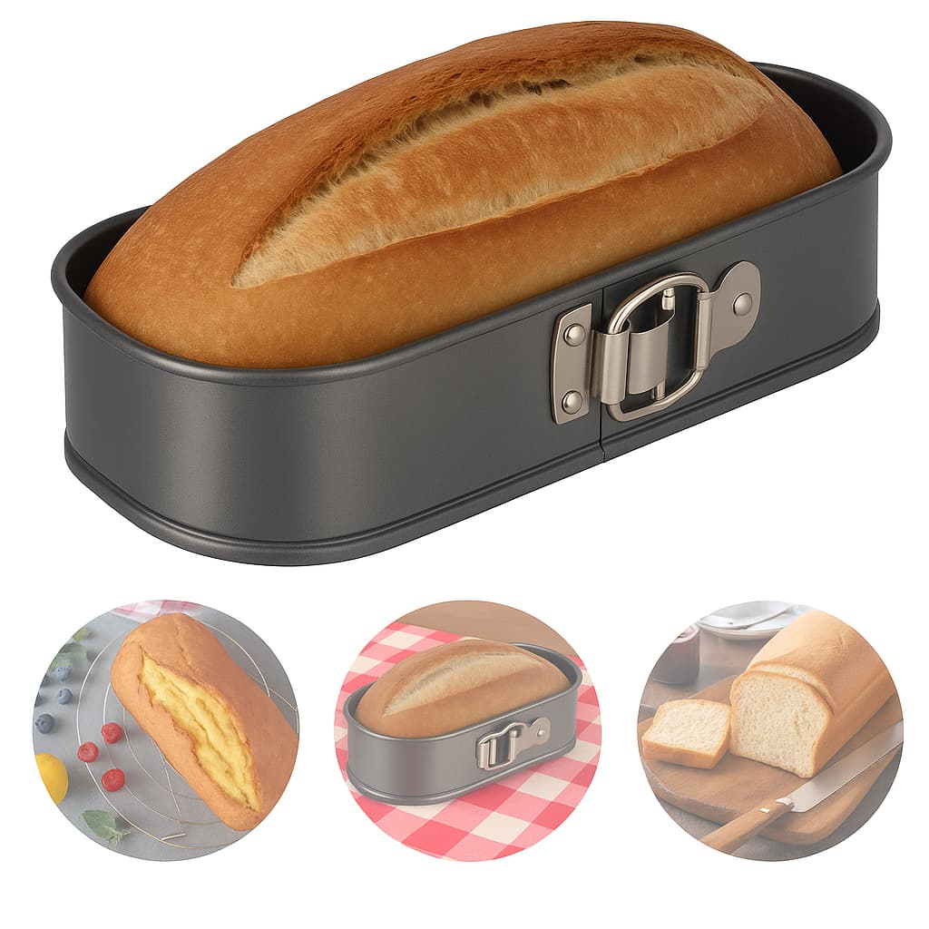 Forma de Pão/Bolo Retangular Antiaderente com Fundo Removível – Kit 1 ou 2 Unidades