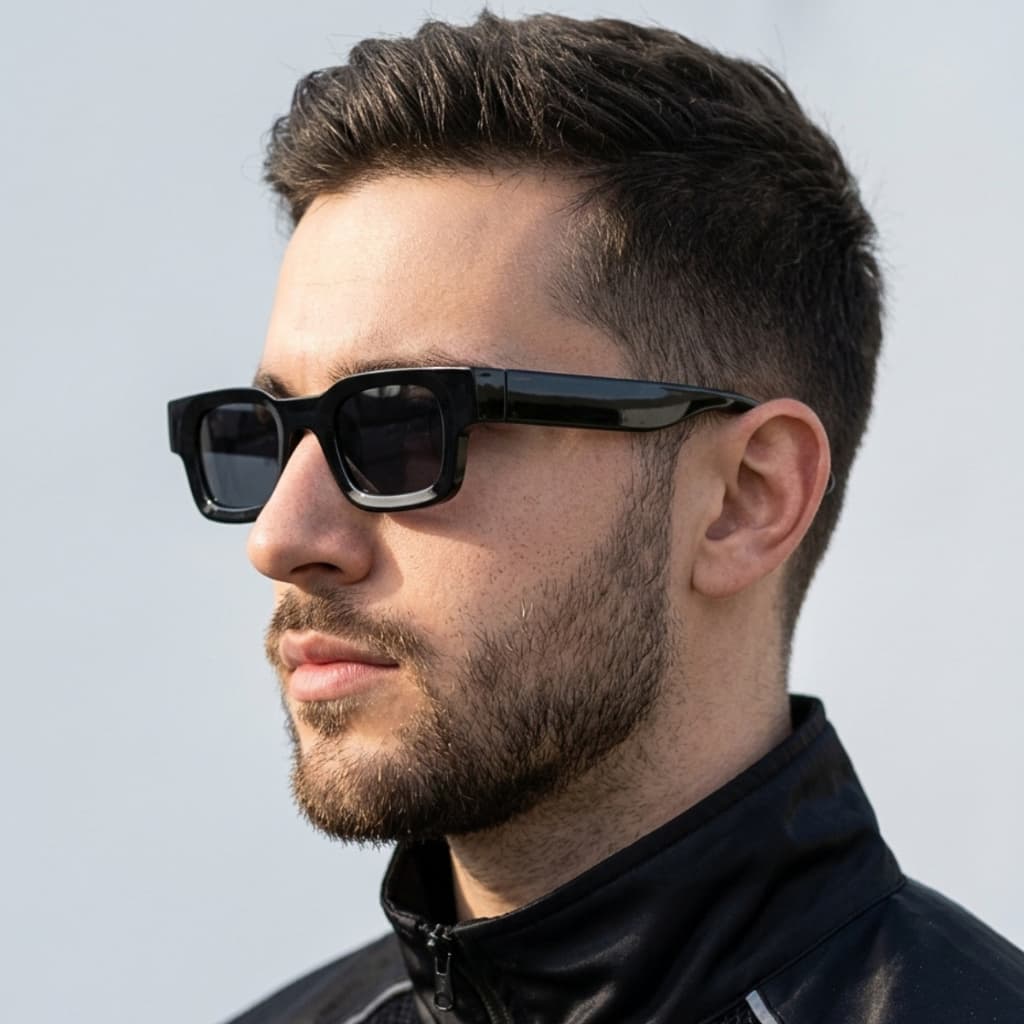Óculos Masculino Retrô Quadrado Premium UV400 Lente Cosmética Molas Nas Hastes Conforto Estilo Luxo