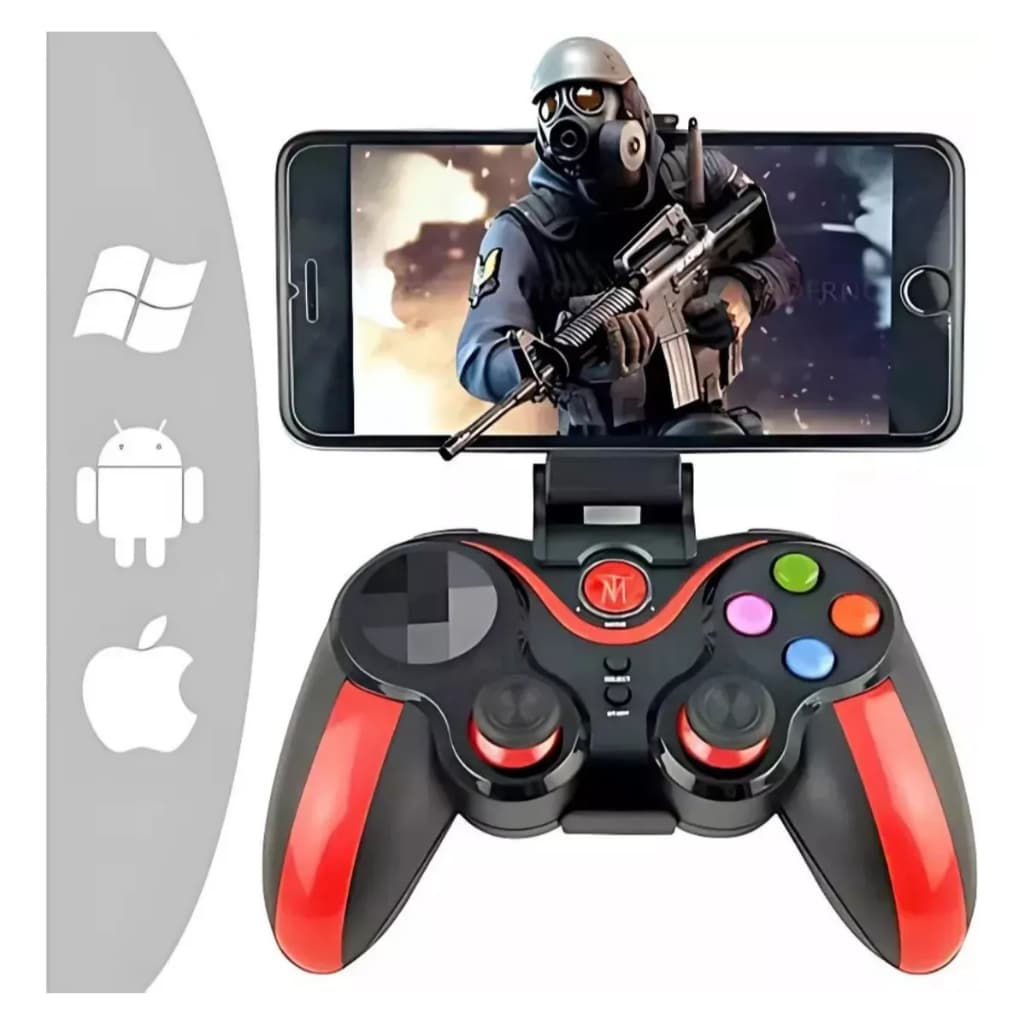 Controle Celular Gamepad Bluetooth Joystick Gamer Android PC Sem Fio Recarregável Suporte Ajustável