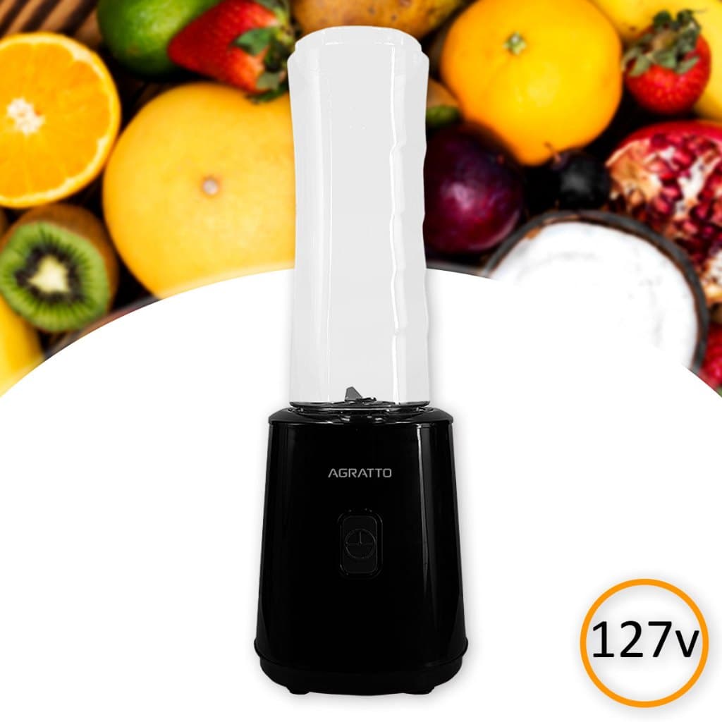 Liquidificador Portátil Multifuncional Fit Fitness Com Squeeze Forza Blender 600w 600ml Preto 127v Agratto