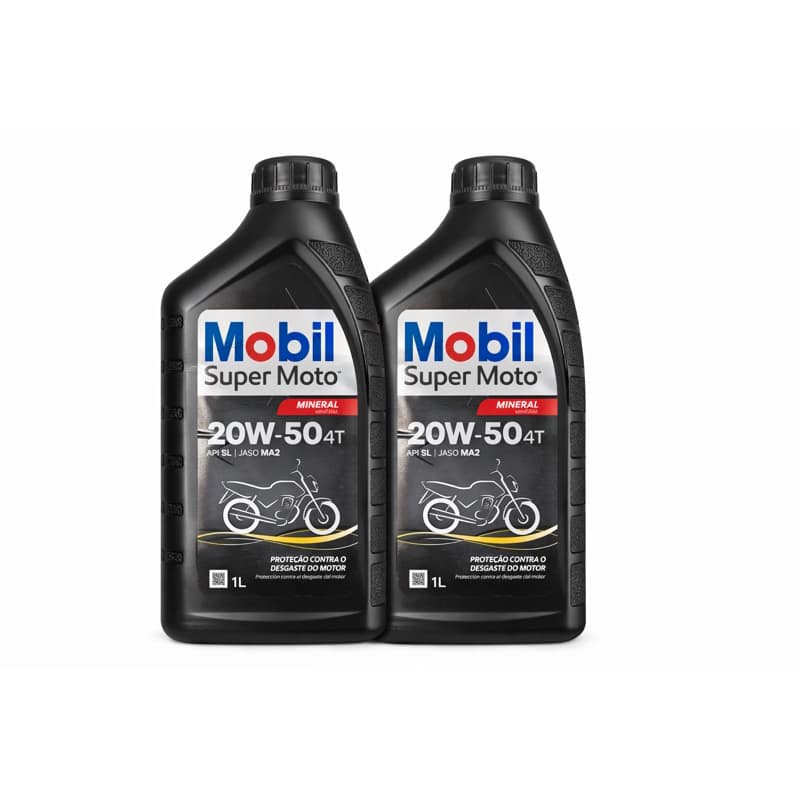 KIT COM 2 ÓLEOS MOTO MOBIL 20W50 4T - 2 LITROS