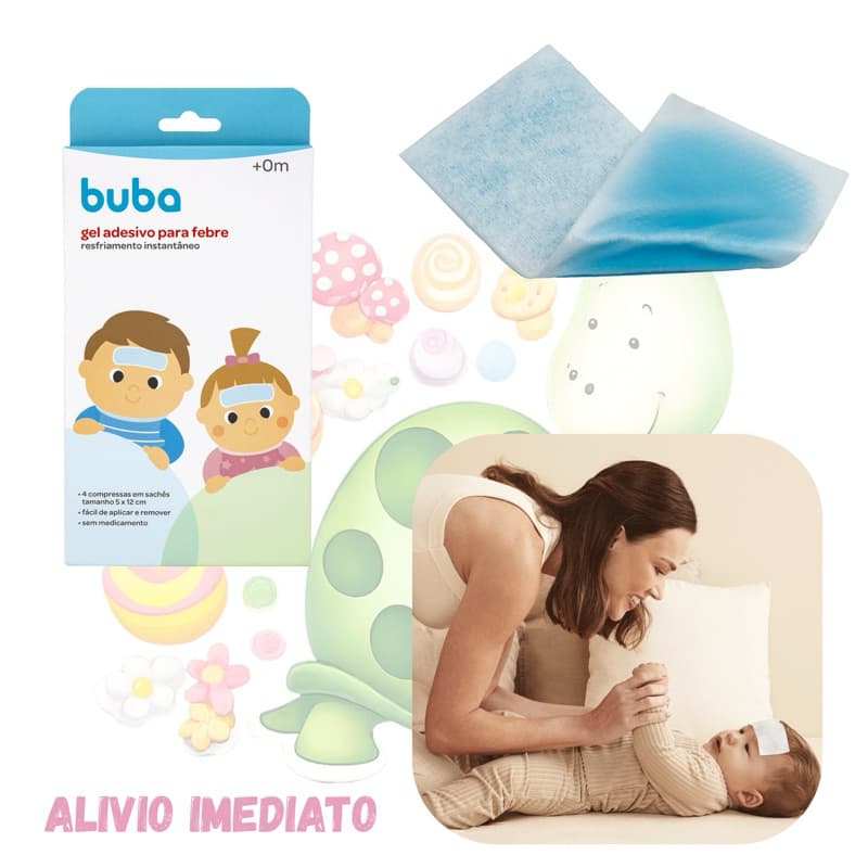 kit 4 Gel adeviso Xô Febre compressa alivia febre e vacina refrescante e suave Buba