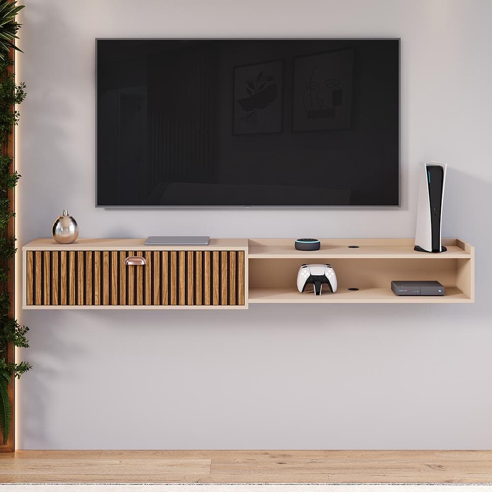 Rack Suspenso para Sala de Estar 1,80MTs - Suporte para TV e Decoração Moderna Sala, Quarto Várias Cores