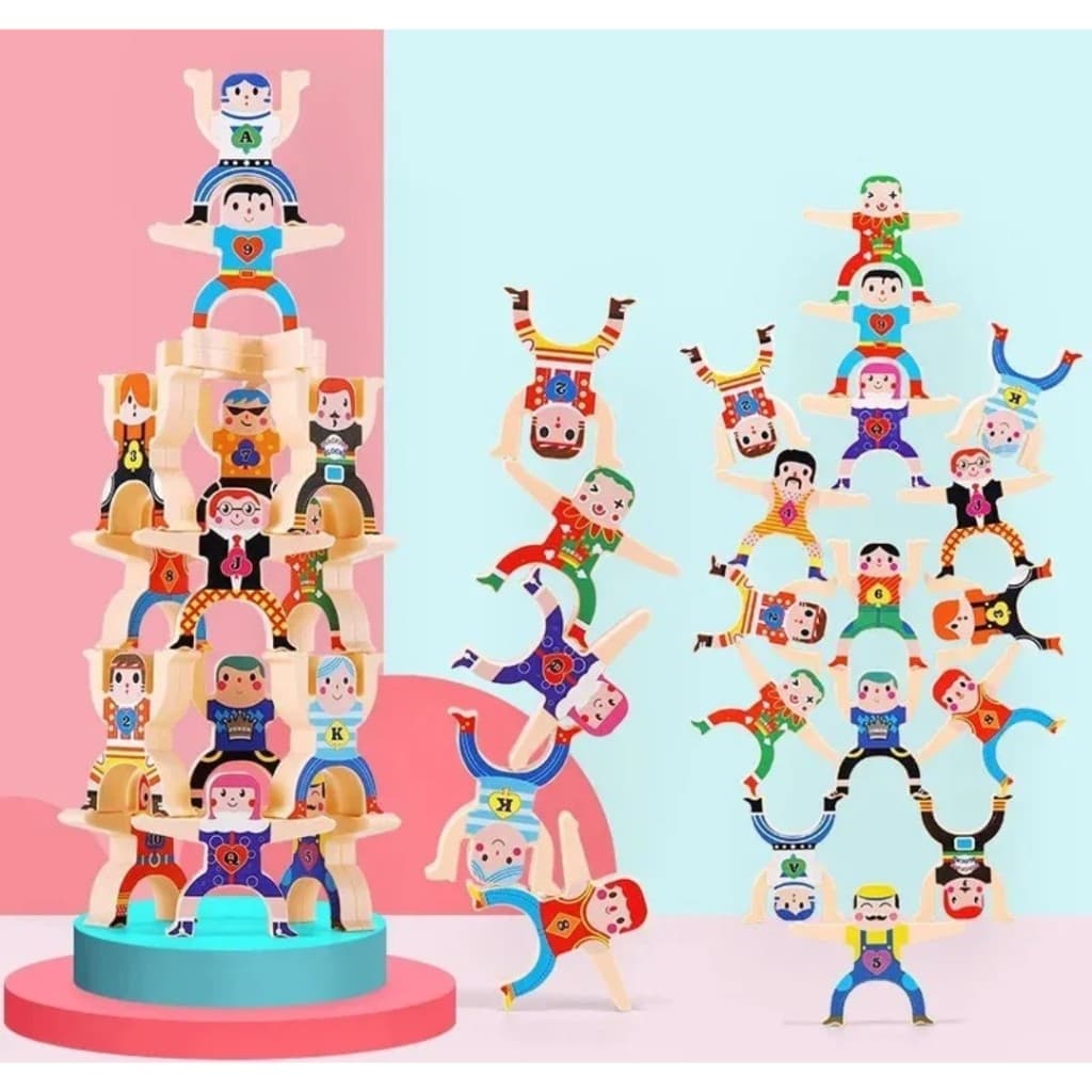 Brinquedo Educativo Jogo Do Equilíbrio Tabuleiro Desafio Divertido E Criativo Bonecos Empilhar