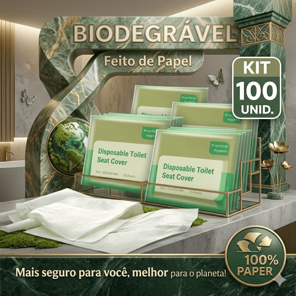 kit 100 Protetor de Assento Sanitário Descartável portátil
