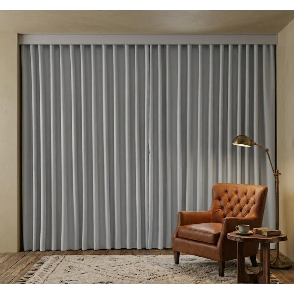 Cortina Trilho Suíço 10,00x2,80 Blackout Tecido Corta Luz
