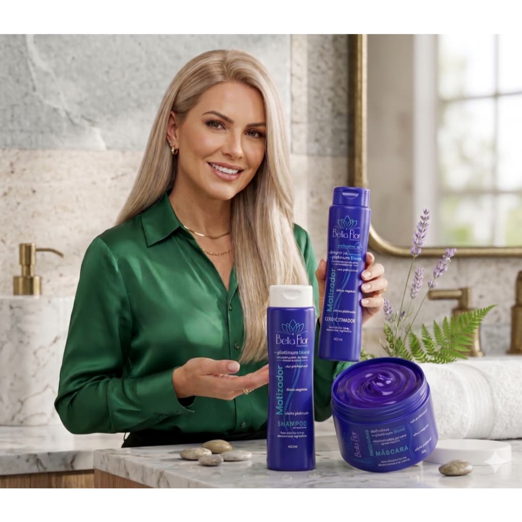 Kit Matizador Violeta Blond Desamarelador Profissional Cabelos loiros Cabelos Platinados e Grisalhos