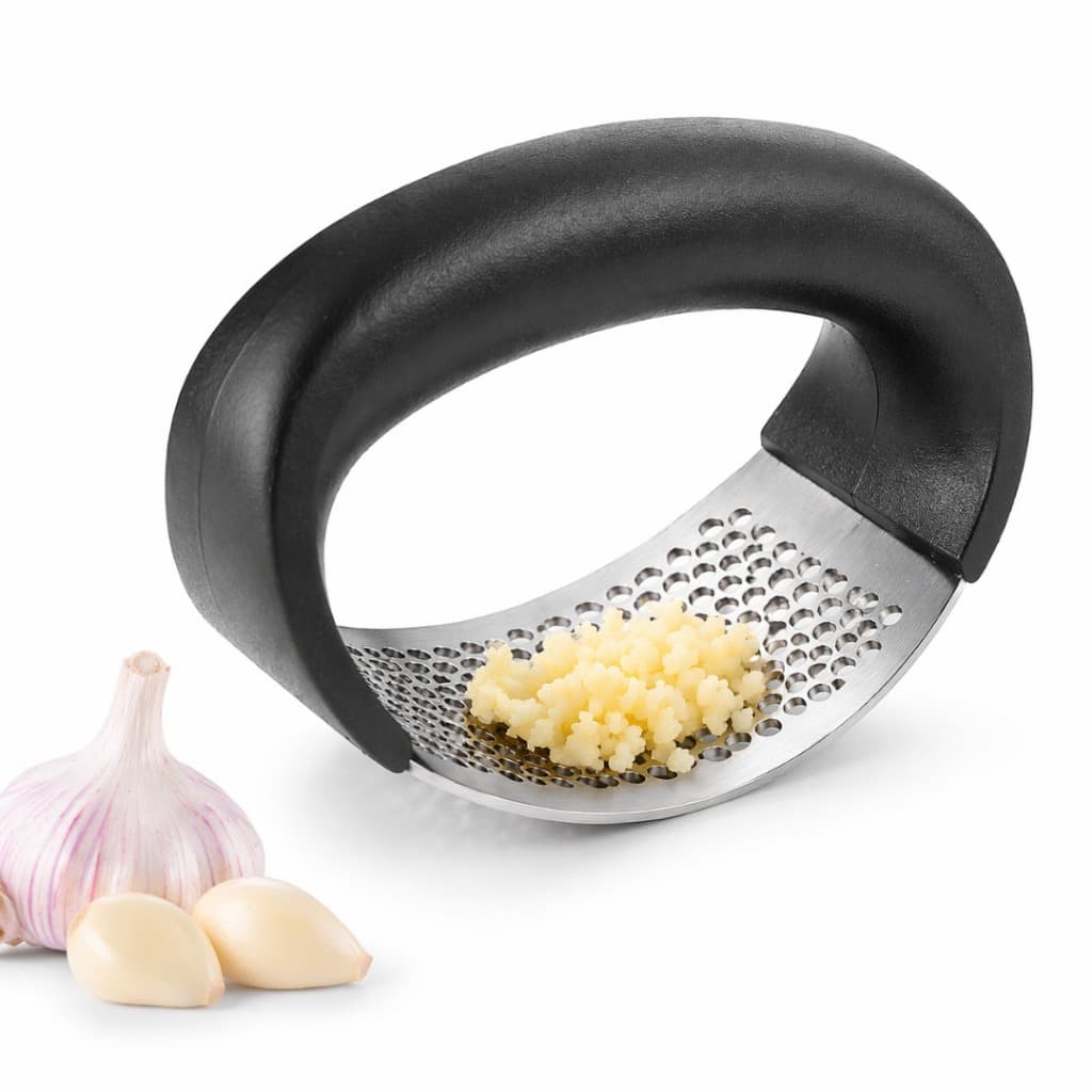 Amassador de Alho Inox 1 a 3 Unidades Manual Tipo Gangorra Fácil Limpar Sem Cheiro Resistente