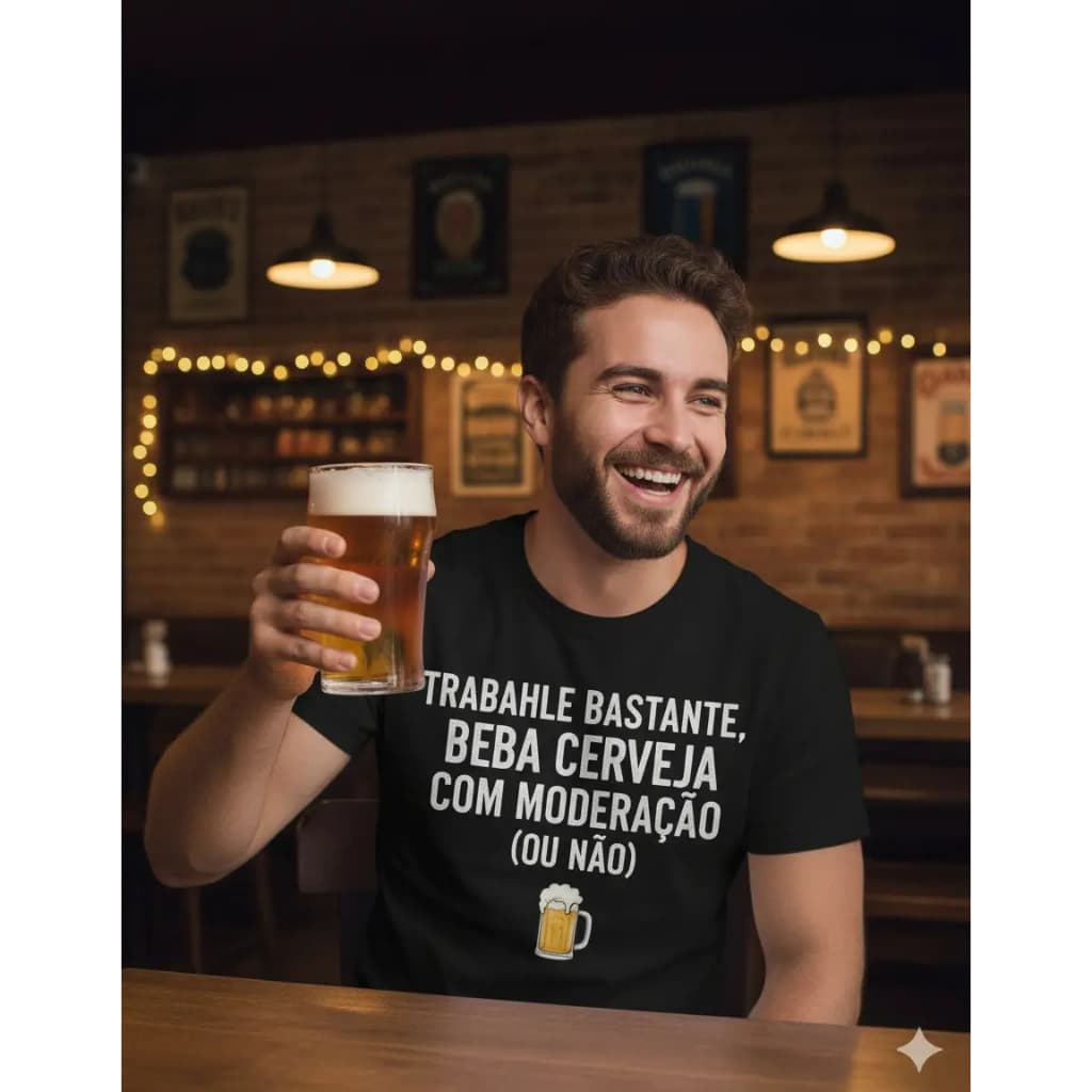 Camiseta Algodão Frase Engraçada Beba Cerveja