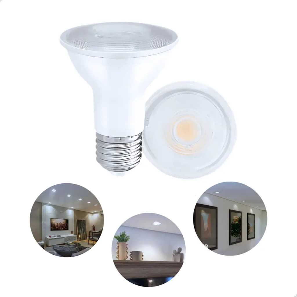 Lâmpada LED 6,5w PAR20 Soquete E27 Salas Quartos Cozinhas Bivolt 110v/220v