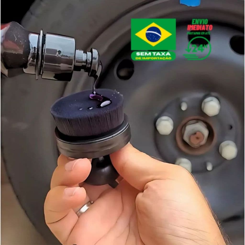 Aplicador De Pretinho Ou Silicone Para Pneu Pincel Soft JS Resistente Para Uso Em Estética Veicular