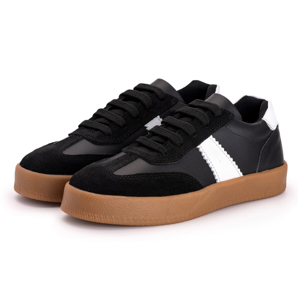 Tenis Casual Feminino Samba Retro Estiloso com solado Macio Confortável e Leve
