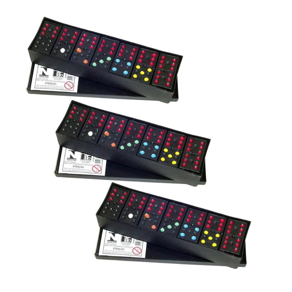 Kit 3 Jogos de Dominó Plástico ideal para todas as idades