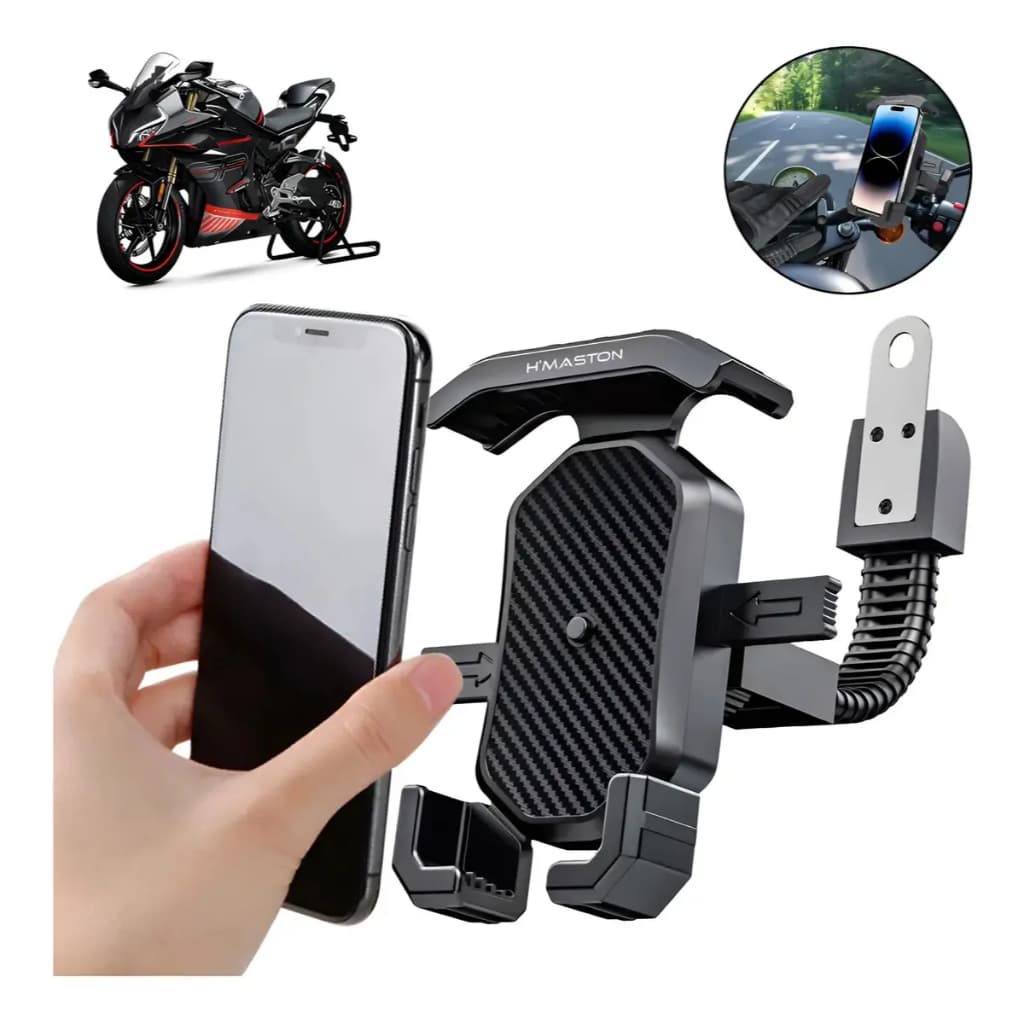 Suporte Celular Moto Tomate MTG-109 – Trava Automática + Rotação 360°