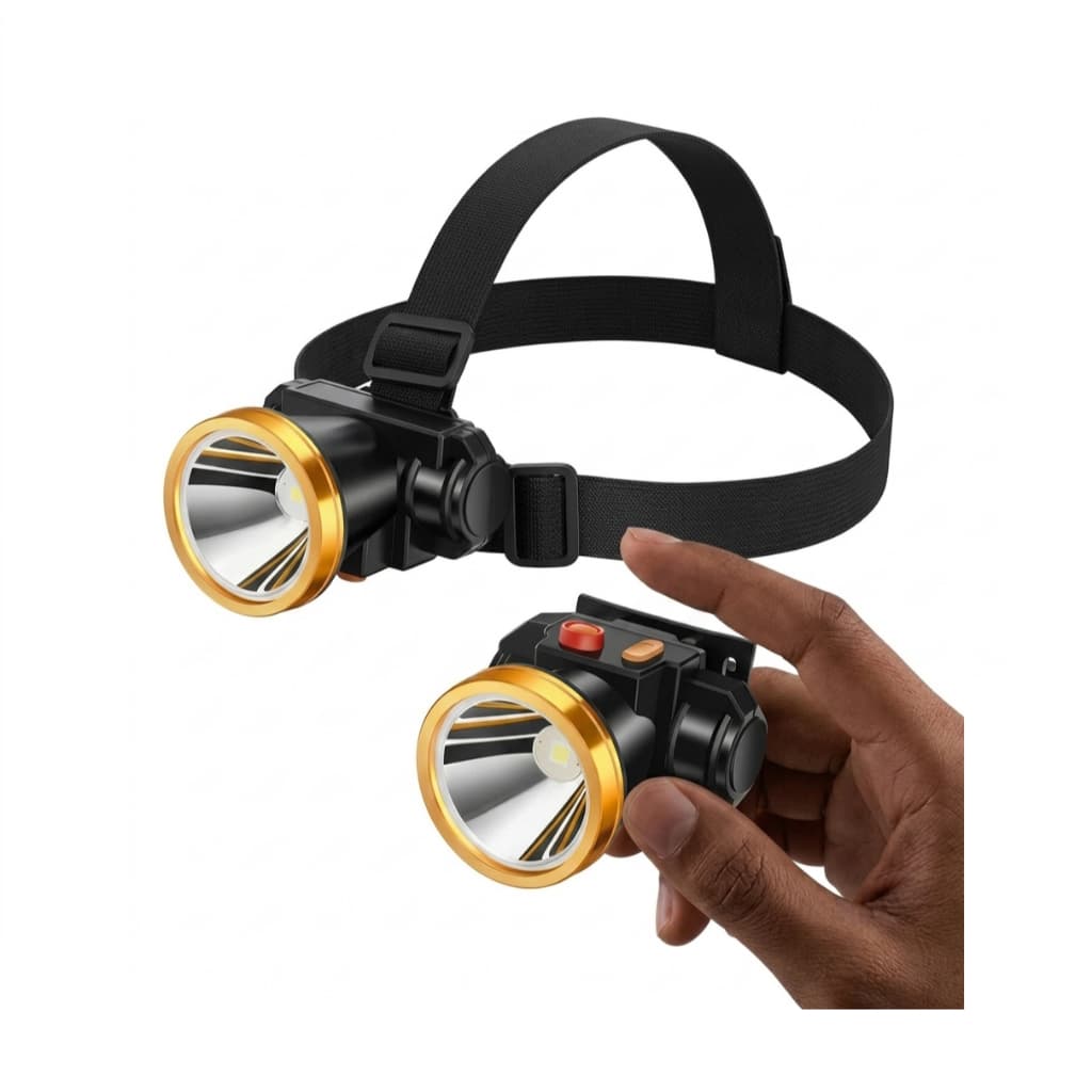 Kit 2un Lanterna Cabeça Recarregável Led 3w Com Estojo Forte