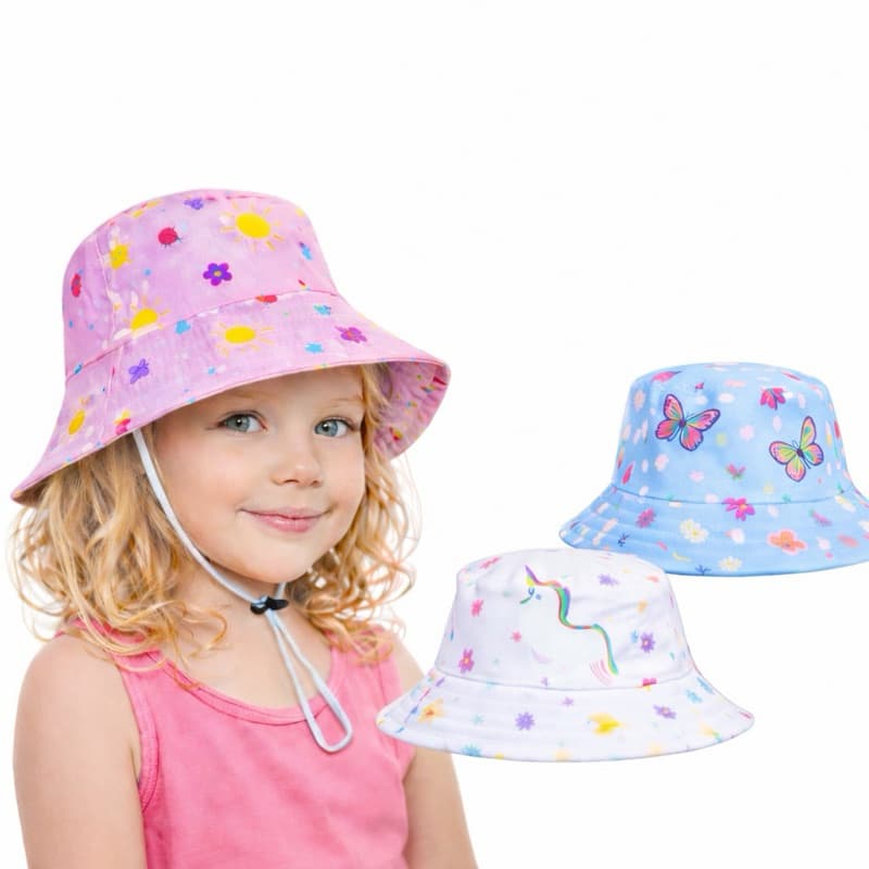 Chapéu De Sol Para Criança Menina , Proteção Uv50 + Malha Respirável