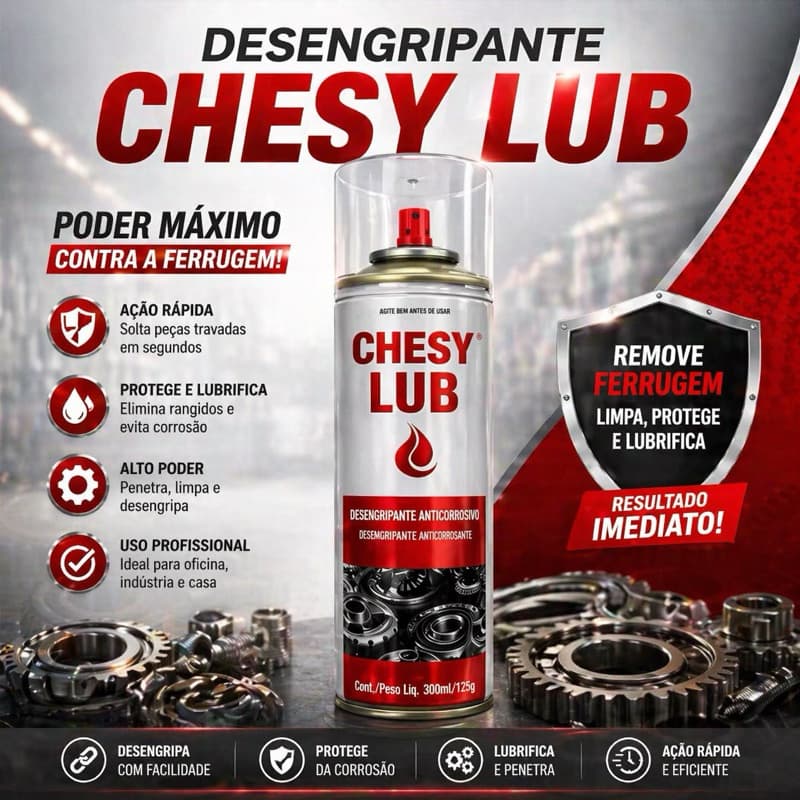 Desengripante Spray Chesy Lub 300ml Anticorrosivo Lubrificante Multiuso