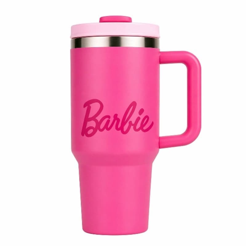 Copo Térmico Rosa 1200ml Com Alça Grande Premium Feminino Inox Tampa Luxo